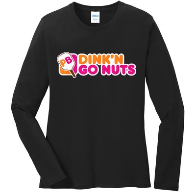 Dink'n Go Nuts Funny Pickleball Player Paddleball Lover Ladies Long Sleeve Shirt