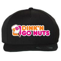Dink'n Go Nuts Funny Pickleball Player Paddleball Lover Wool Snapback Cap