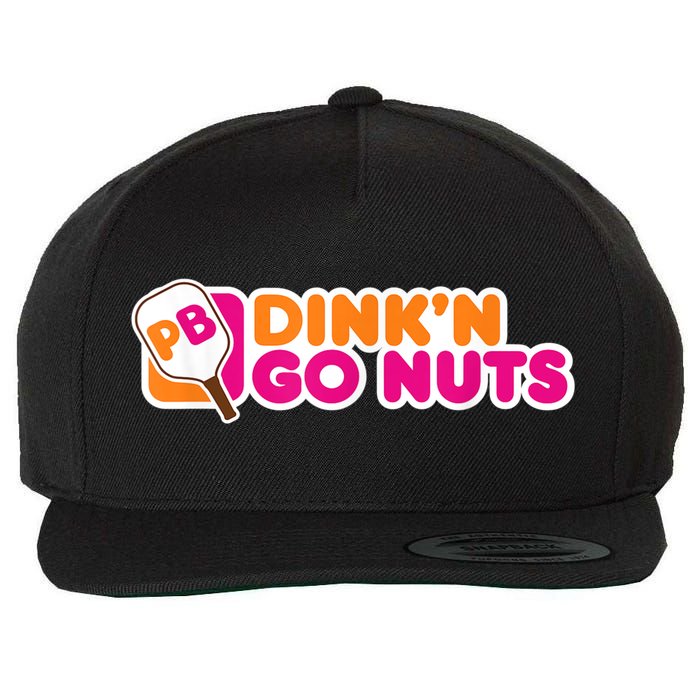 Dink'n Go Nuts Funny Pickleball Player Paddleball Lover Wool Snapback Cap