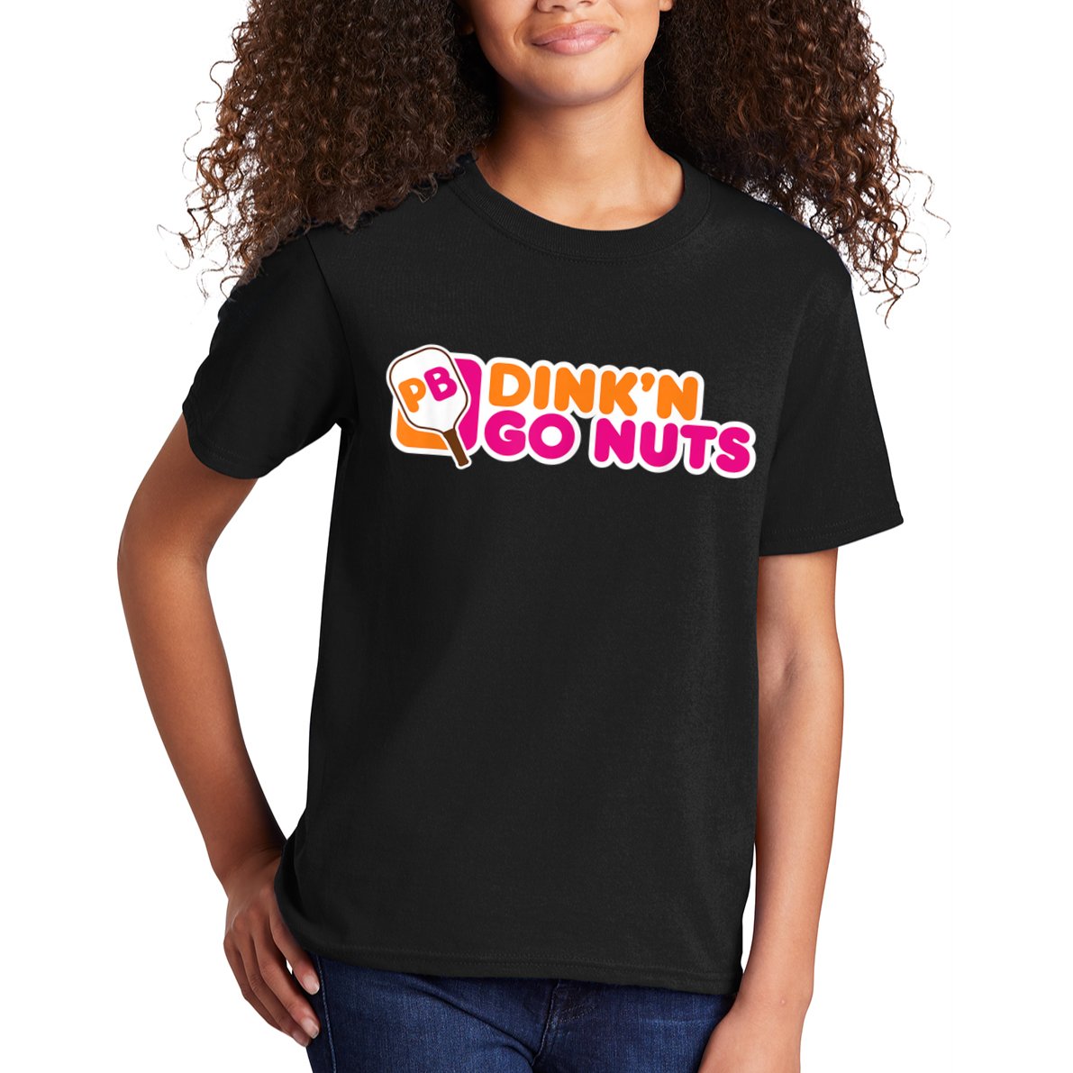 Dink'n Go Nuts Funny Pickleball Player Paddleball Lover Kids T-Shirt