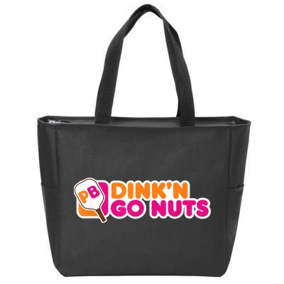 Dink'n Go Nuts Funny Pickleball Player Paddleball Lover Zip Tote Bag