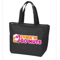 Dink'n Go Nuts Funny Pickleball Player Paddleball Lover Zip Tote Bag