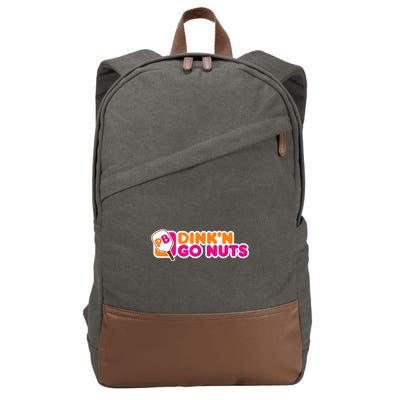 Dink'n Go Nuts Funny Pickleball Player Paddleball Lover Cotton Canvas Backpack