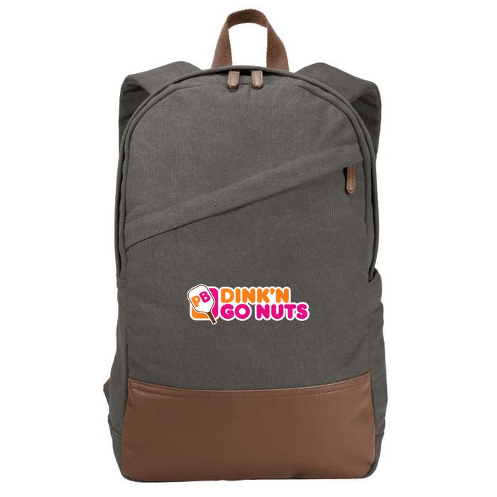 Dink'n Go Nuts Funny Pickleball Player Paddleball Lover Cotton Canvas Backpack