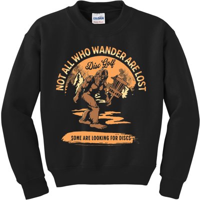 Disc Golf Not All Who Wander Are Lost Kids Sweatshirt