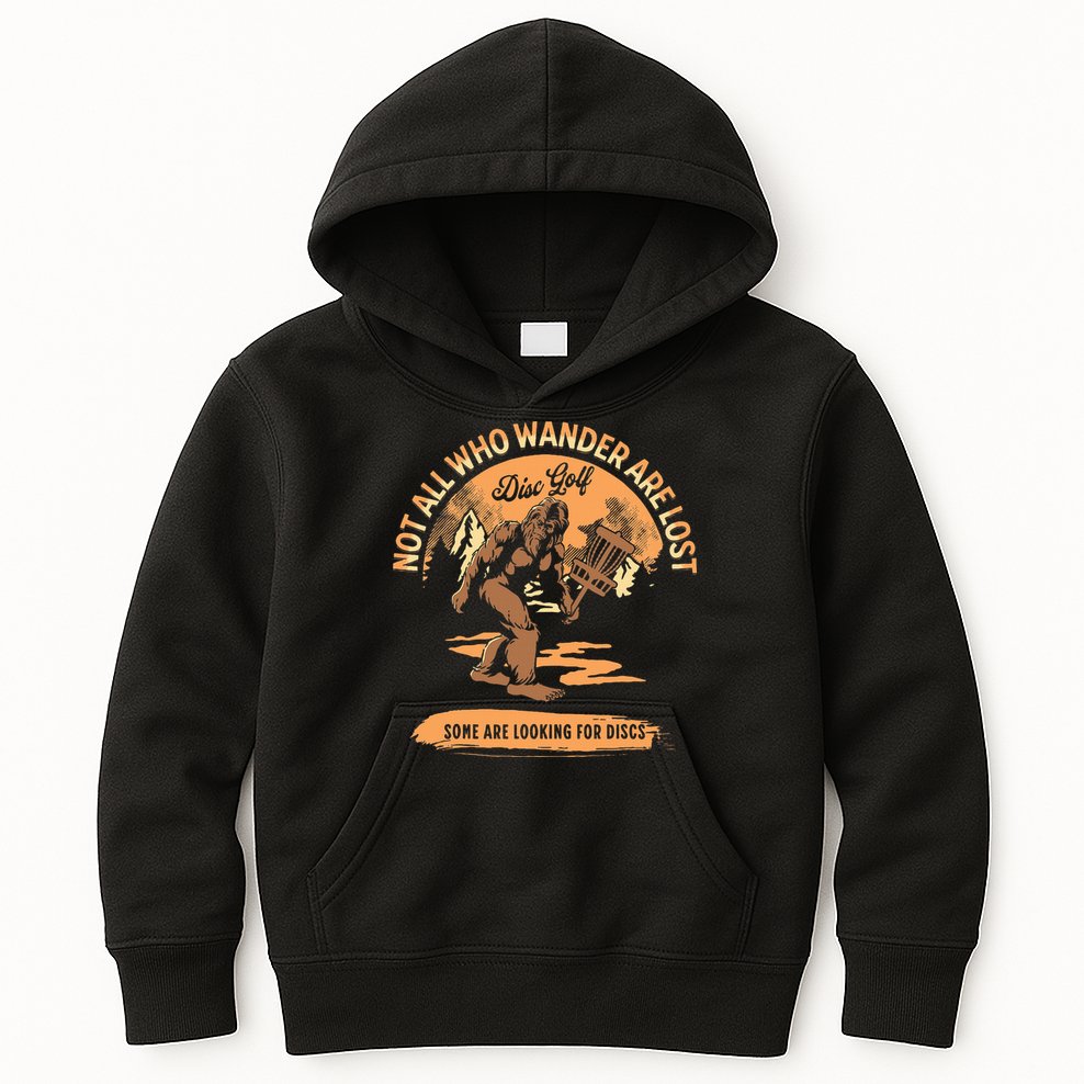 Disc Golf Not All Who Wander Are Lost Kids Hoodie