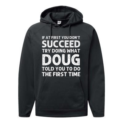 Doug Gift Name Personalized Birthday Funny Christmas Joke Performance Fleece Hoodie