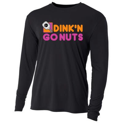 Dink'n Go Nuts Funny Pickleball Player Paddleball Lover Cooling Performance Long Sleeve Crew