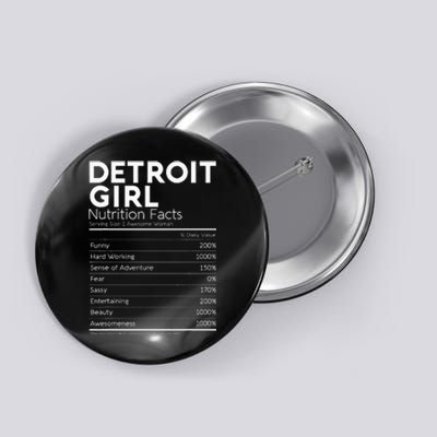 Detroit Girl Nutrition Facts Michigan Women Girl Button