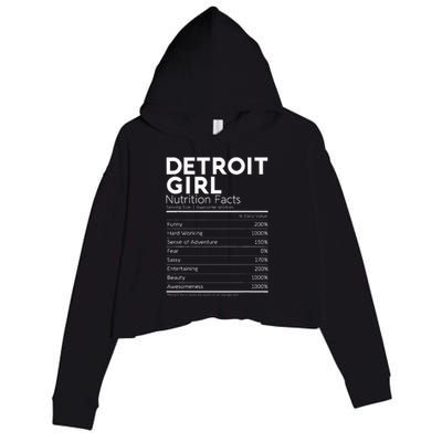 Detroit Girl Nutrition Facts Michigan Women Girl Crop Fleece Hoodie