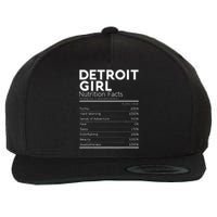 Detroit Girl Nutrition Facts Michigan Women Girl Wool Snapback Cap