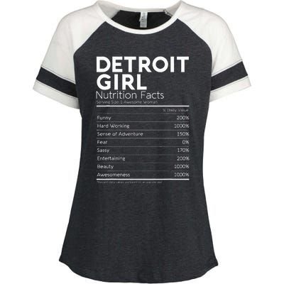 Detroit Girl Nutrition Facts Michigan Women Girl Enza Ladies Jersey Colorblock Tee