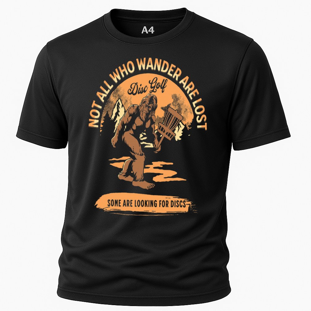Disc Golf  Not All Who Wander Are Lost Funny Sarcastic Cooling Performance Crew T-Shirt