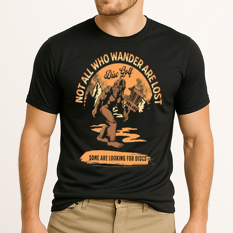 Disc Golf  Not All Who Wander Are Lost Funny Sarcastic Cooling Performance Crew T-Shirt