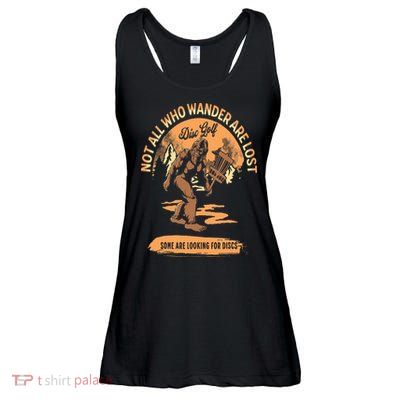 Disc Golf  Not All Who Wander Are Lost Funny Sarcastic Ladies Essential Flowy Tank