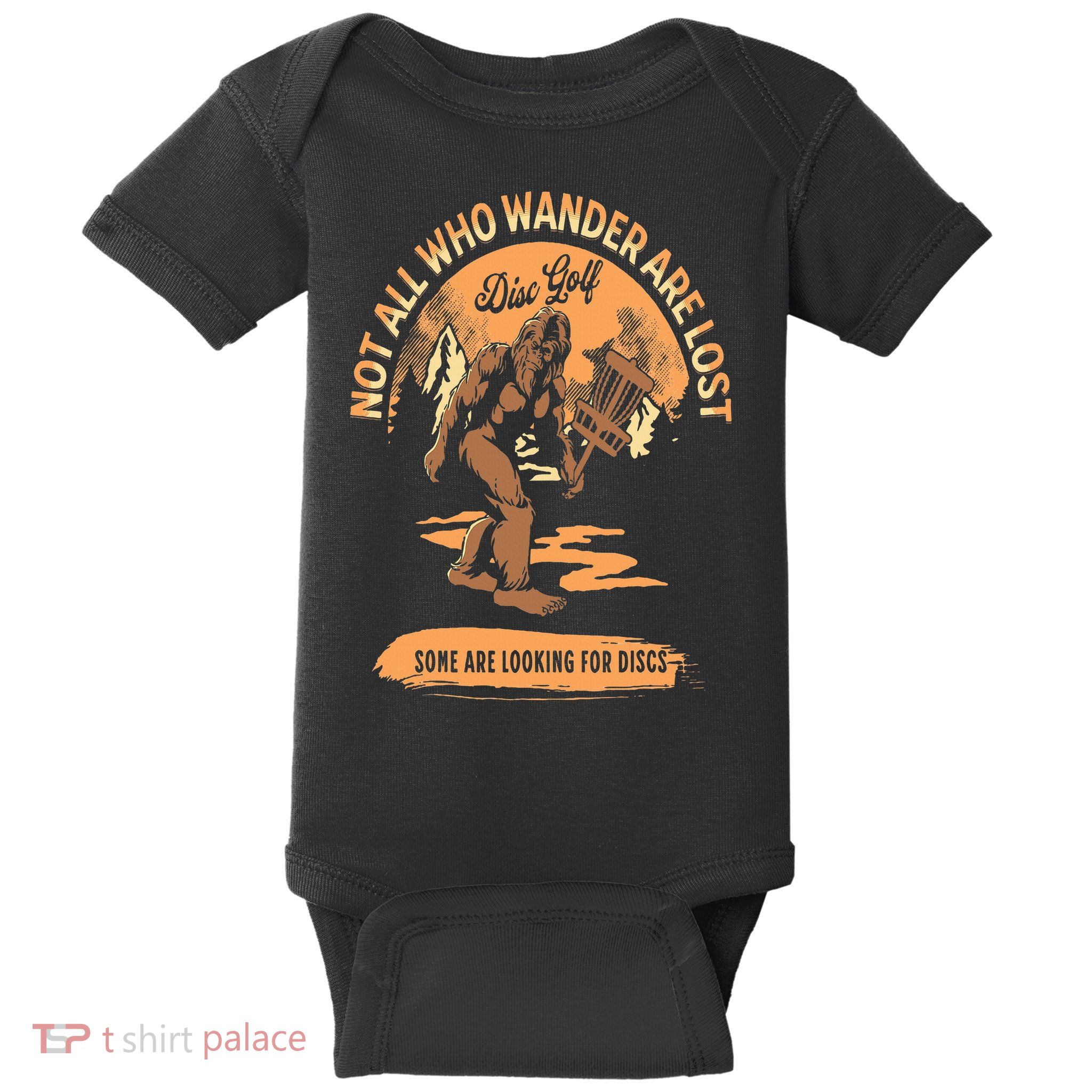 Disc Golf  Not All Who Wander Are Lost Funny Sarcastic Baby Bodysuit