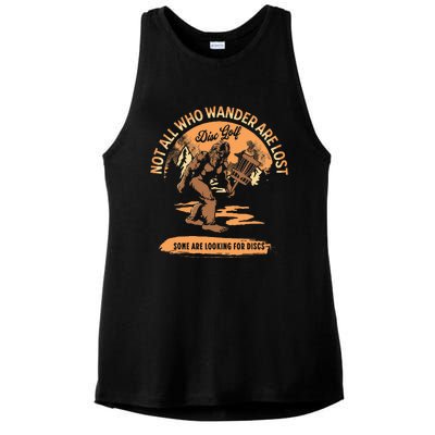 Disc Golf Not All Who Wander Are Lost Funny Sarcastic Ladies PosiCharge Tri-Blend Wicking Tank