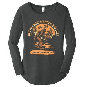 Disc Golf Not All Who Wander Are Lost Funny Sarcastic Women's Perfect Tri Tunic Long Sleeve Shirt