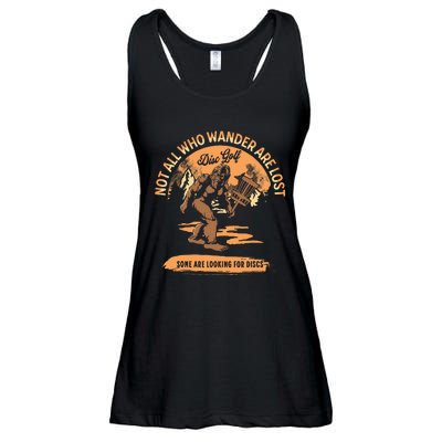 Disc Golf Not All Who Wander Are Lost Funny Sarcastic Ladies Essential Flowy Tank