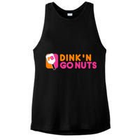 Dink'n Go Nuts Pickleball Paddle TShirt Ladies PosiCharge Tri-Blend Wicking Tank