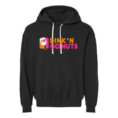 Dink'n Go Nuts Pickleball Paddle TShirt Garment-Dyed Fleece Hoodie