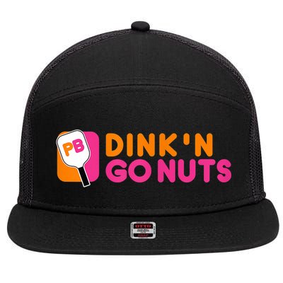Dink'n Go Nuts Pickleball Paddle TShirt 7 Panel Mesh Trucker Snapback Hat