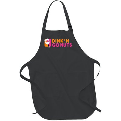 Dink'n Go Nuts Pickleball Paddle TShirt Full-Length Apron With Pockets