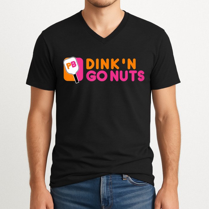 Dink'n Go Nuts Pickleball Paddle TShirt V-Neck T-Shirt