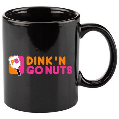 Dink'n Go Nuts Pickleball Paddle TShirt 11oz C Handle Ceramic Mug
