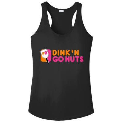 Dink'n Go Nuts Pickleball Paddle TShirt Ladies PosiCharge Competitor Racerback Tank