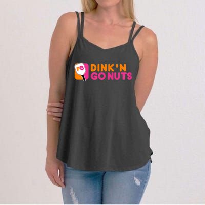 Dink'n Go Nuts Pickleball Paddle TShirt Women's Strappy Tank