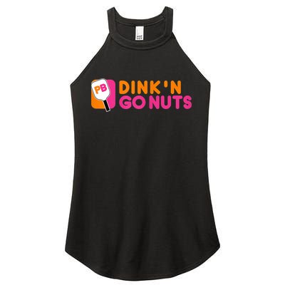 Dink'n Go Nuts Pickleball Paddle TShirt Women's Perfect Tri Rocker Tank
