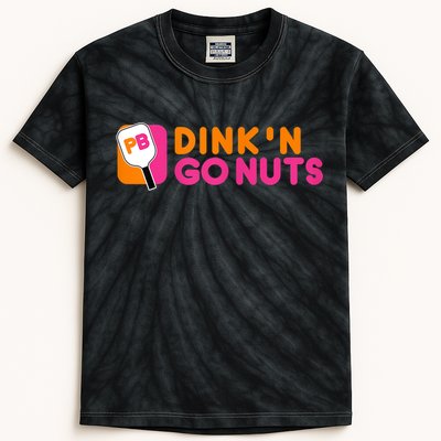 Dink'n Go Nuts Pickleball Paddle TShirt Kids Tie-Dye T-Shirt
