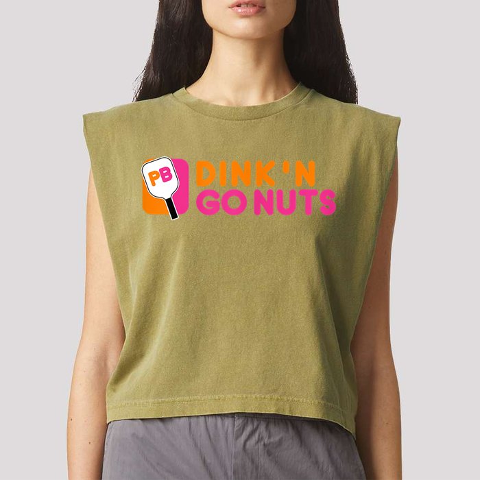 Dink'n Go Nuts Pickleball Paddle TShirt Garment-Dyed Women's Muscle Tee