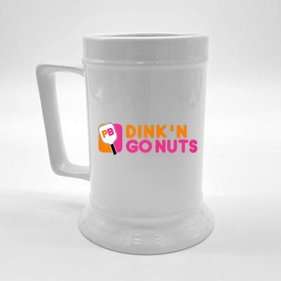 Dink'n Go Nuts Pickleball Paddle TShirt Beer Stein