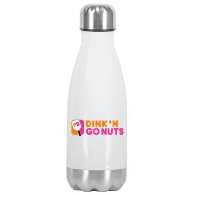 Dink'n Go Nuts Pickleball Paddle TShirt Stainless Steel Insulated Water Bottle