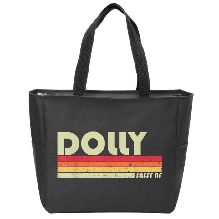 DOLLY Gift Name Personalized Retro Vintage 80s 90s Birthday Vintage Retro 80s 90s Country Music Zip Tote Bag