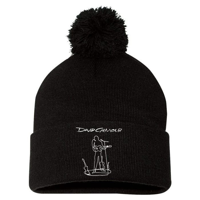 D.A.V.I.D G.I.L.M.O.U.R On An Island Lineart Pom Pom 12in Knit Beanie