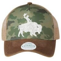 Distressed Guy On A Buffalo Legacy Tie Dye Trucker Hat