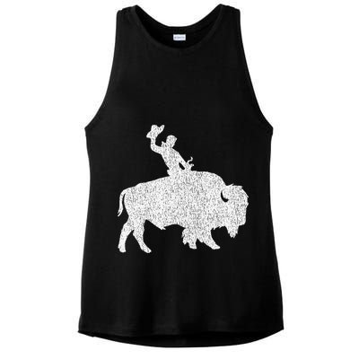 Distressed Guy On A Buffalo Ladies PosiCharge Tri-Blend Wicking Tank