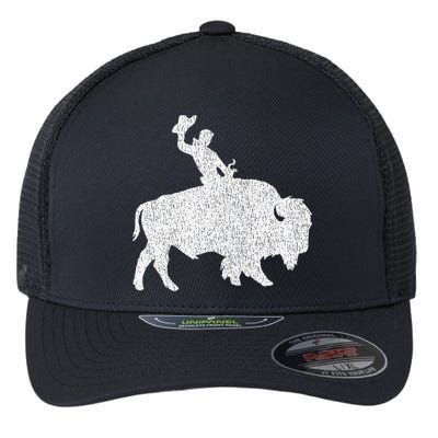 Distressed Guy On A Buffalo Flexfit Unipanel Trucker Cap