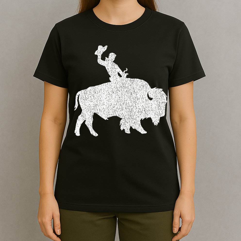 Distressed Guy On A Buffalo T-Shirt
