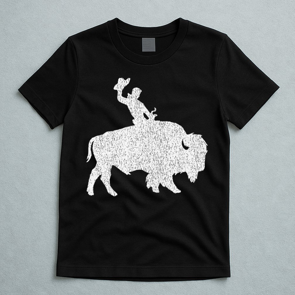 Distressed Guy On A Buffalo T-Shirt