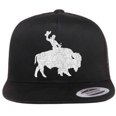 Distressed Guy On A Buffalo Flatbill Hat