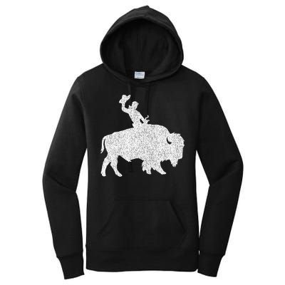 Distressed Guy On A Buffalo Women's Pullover Hoodie