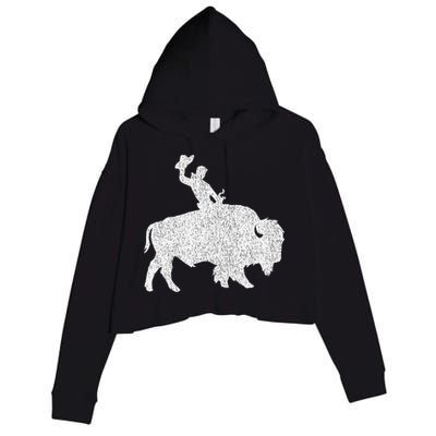 Distressed Guy On A Buffalo Crop Fleece Hoodie