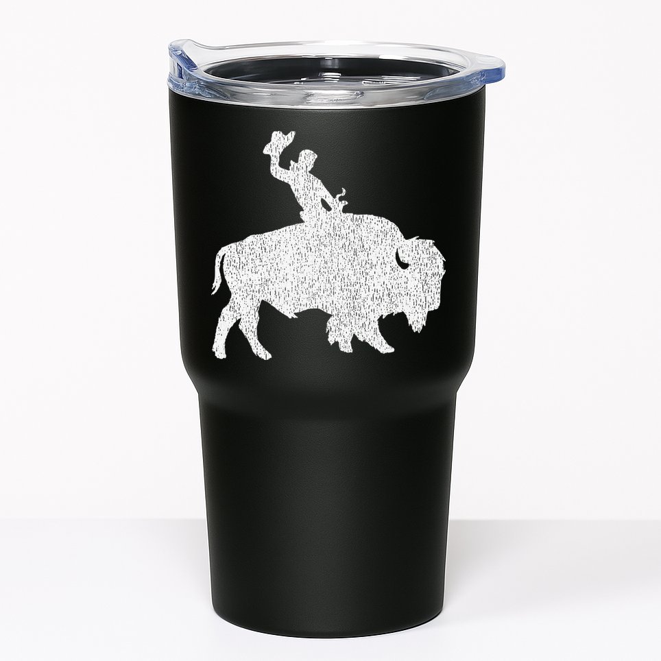 Distressed Guy On A Buffalo Tumbler
