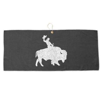 Distressed Guy On A Buffalo Large Microfiber Waffle Golf Towel