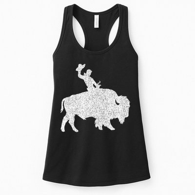 Distressed Guy On A Buffalo Womens Tank Top