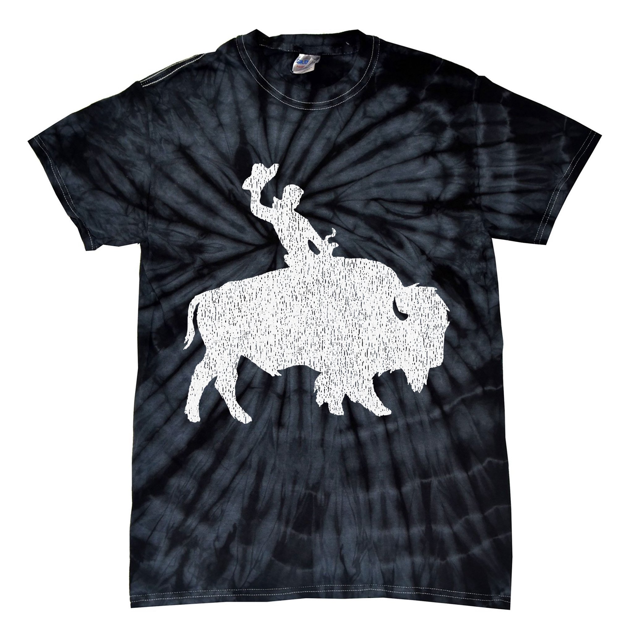 Distressed Guy On A Buffalo Tie-Dye T-Shirt